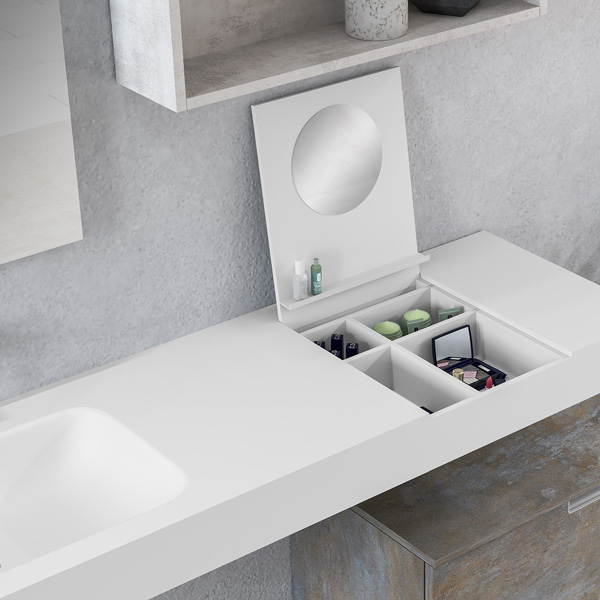 Encimera mueble baño compakt cemento lavabo integrado ( a medida)
